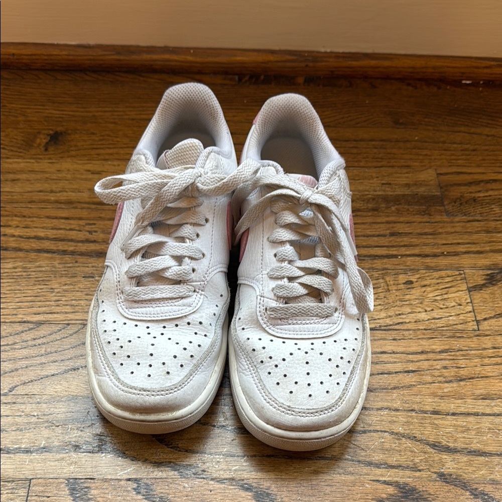 Kids White and Pink Sneakers - Picture 1 of 4